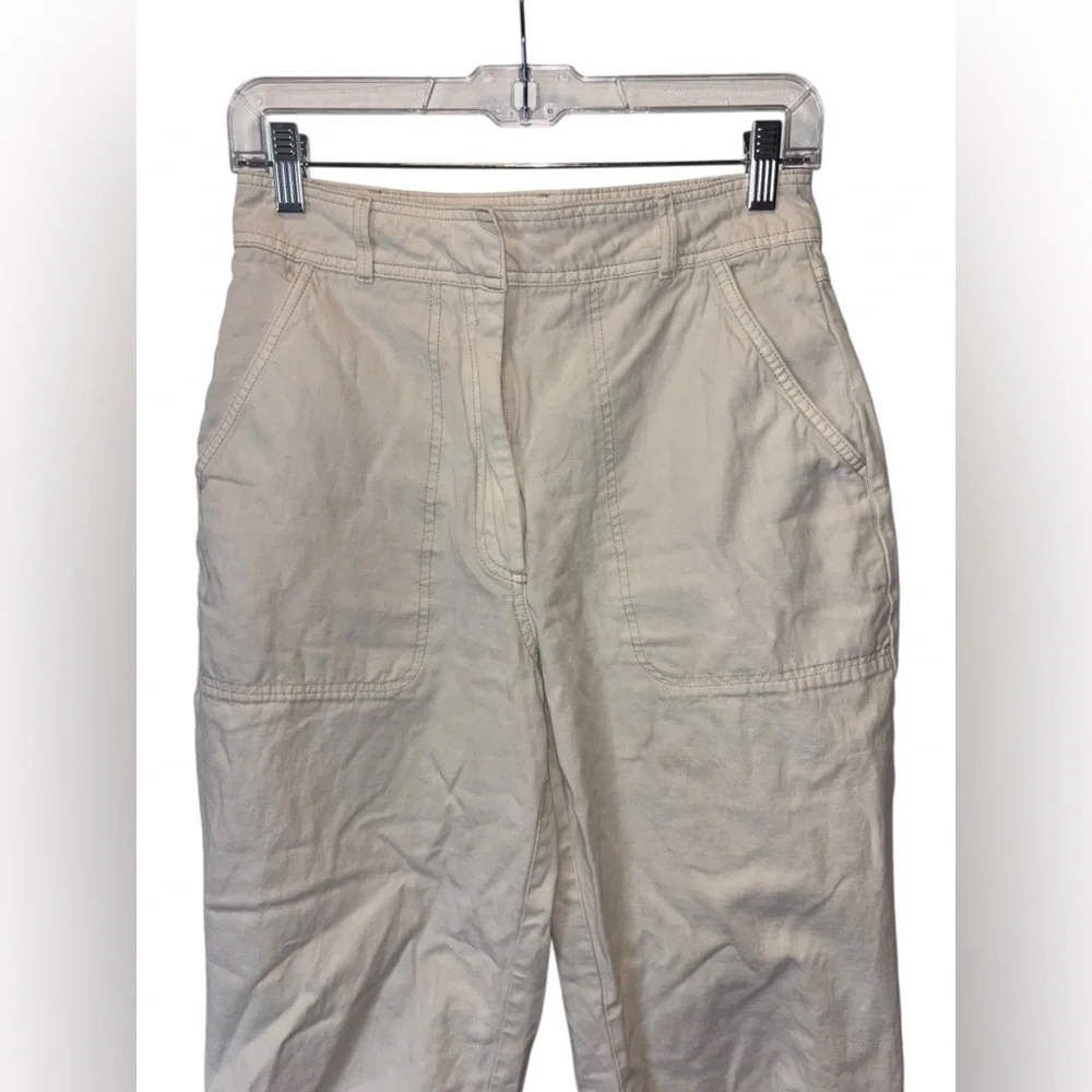 WILFRED Free Malina Pant Slouchy Mid Rise Beige Cargo Pants Womens 6